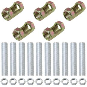 5 Sets M10 Lamp Repair Kit M10x30 Hexagonal Cotter Nut M10x50 Threaded Fitting M10 Hexagonal Locking Nut for Threaded Tube Splices and Luminaire Extension Rod Splices and Screw Splices