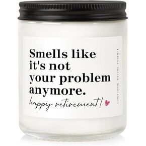 Retirement Gift for Woman 2024-9oz Aromatherapy Lavender Scented Soy Wax Candle-Best Happy Retirement Gifts, Funny Retirement Candle, Retired Gifts for Women, Teacher, Coworker, Friend