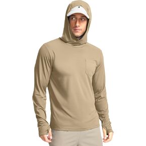 G Gradual Men's Sun Protection Shirts UPF 50+ Long Sleeve Hoodie with 2 Pockets UV SPF Fishing Hiking Rash Guard Shirts