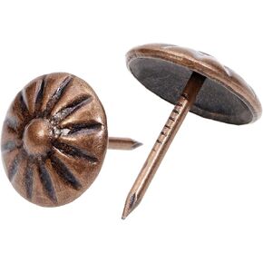 5/8Inch Upholstery Tacks Decorative Nail Heads Daisy Push Pins for Furniture Sofa Chair Wood DIY Craft Projects Leather Curtain Door Decoration Headboard Stool Trim Corkboard, 25PCS (Bronze)