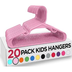 Utopia Home 20 Pack Kids Hangers - 11.5 Inch Plastic Baby Hangers for Closet - Childrens Hangers for Clothes & Infant Hangers for Closet - Ideal for Everyday Standard Use (Baby Pink)