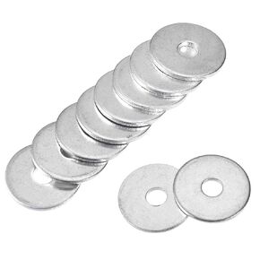 uxcell 10mm x 25mm x 2mm Zinc Plated Carbon Steel Flat Washer for Screw Bolt 50Pcs