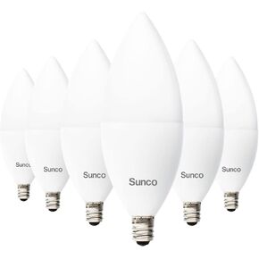 Sunco Dusk to Dawn Light Bulbs Outdoor Light Sensing B11 LED Candelabra Bulb, Photocell Sensor 5W=40W, 2700K Soft White, 450 LM, E12 Base, Frosted, Decorative Light for Sconces - UL 6 Pack