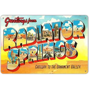 8X12 Inches Radiator Springs Twine - Metal Wall Decor Tin Sign Plaque Art Inspirational