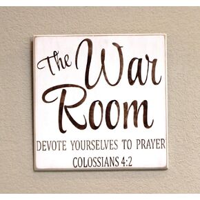 War Room Printed Wooden Sign Colossians 42 Prayer Bible 12 x 12 The War Room