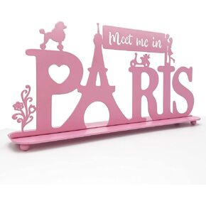 Paris Decor for Bedroom Bathroom, Metal Paris Table Decorations, Paris Word Sign, Paris Themed Art for Girls Bedroom, Parisian Eiffel Tower Decor, Stylish Paris Gifts for Women