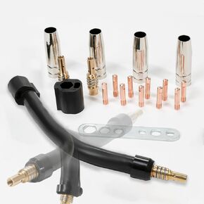 360 Flexible mig welding neck, flexible Mig Extension, 035" 0.9mm M6 Nozzle Holder Diffuser and Guard and Torch Neck for MB15 15AK MIG Welding Gun, Get the job done easily in a small space