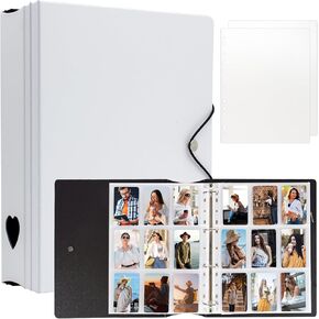A4 Kpop Photocard Binder with 25 Pages 9 Pocket, 2x3 inch Kpop Photocard Holder Book, Photo Album for Fujifilm Instax Mini Camera Polaroid Printer Photo Film (Pink)