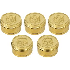 Brass Box Pooja | Puja | Roli | Chawal | Chandan | Haldi | Kumkum Puja Box | Sindoor | Turmeric | Dabbi | Dibbi | Dhani | Dani Lid Holder -Small Dabbi pack of 5