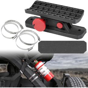 Adjustable Quick Release Roll bar Fire Extinguisher Mount Holder Bracket Bottle Holder Compatible with for Jeep Wrangler TJ JK JL Gladiator JT Ford Bronco UTV Polaris RZR Can-Am with 4 Clamps