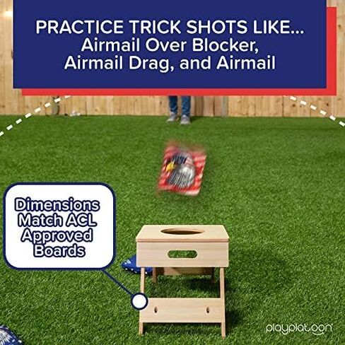 Play Platoon Cornhole Airmail Box - Set of 2 - Perfect for Practice - Bag Toss Training for Competitive Cornhole Player, Prepare for Professional Cornhole Games - Board only, Bags not Included in Kuwait