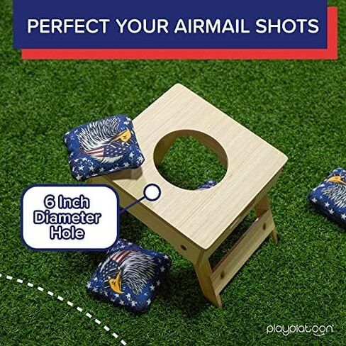 Play Platoon Cornhole Airmail Box - Set of 2 - Perfect for Practice - Bag Toss Training for Competitive Cornhole Player, Prepare for Professional Cornhole Games - Board only, Bags not Included in Kuwait