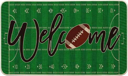 Artoid Mode Touchdown Football Field Welcome Doormat, Rugby Sport Home Decor Low-Profile Switch Rug Door Mat Floor Mat for Indoor Outdoor 17x29 Inch in Saudi Arabia