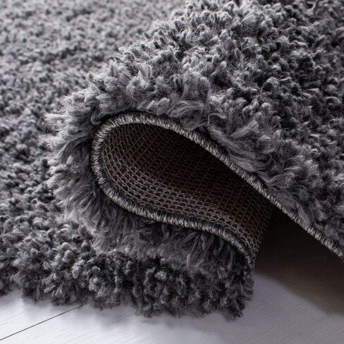 SAFAVIEH August Shag Collection Accent Rug - 2' x 5', Charcoal, Solid Design, Non-Shedding & Easy Care, 1.5-inch Thick Ideal for High Traffic Areas in Entryway, Living Room, Bedroom (AUG200H) in Saudi Arabia