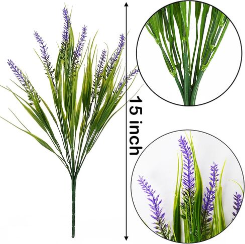 Fake Outdoor Plants 12 Pcs Faux Greenery Plants Artificial Shrubs for Outdoors Fake Plants for Pots (Purple) in Saudi Arabia
