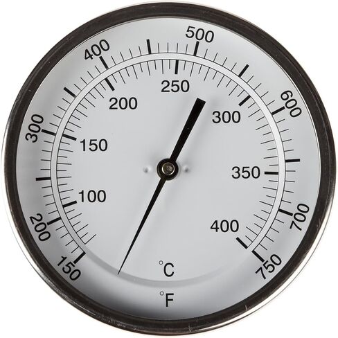PIC Gauges B5B4-RR SS Case Bimetal Thermometer, 316 SS Stem, Back Angle Connection, 5" Dial, 4" Stem Length, 50/550° F & 10/288° C Temperature Range in Saudi Arabia