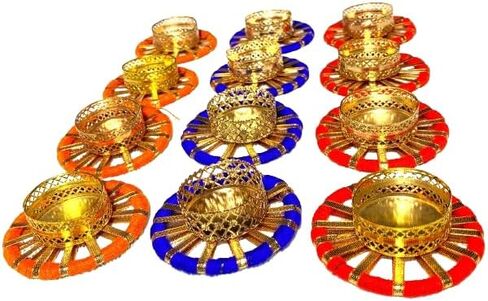 Multi Colour Circle toran Tea Light Holders 12 Pieces in Saudi Arabia