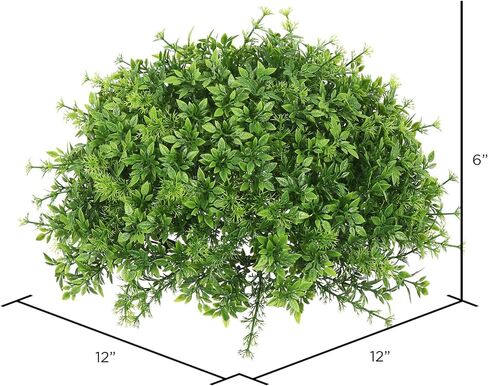 Vickerman 12" Artificial Mixed Greenery Half Ball - Green Foliage - Made of Durable Polyester Greenery - Maintenance Free - Decorative Green Bush Plant in Saudi Arabia