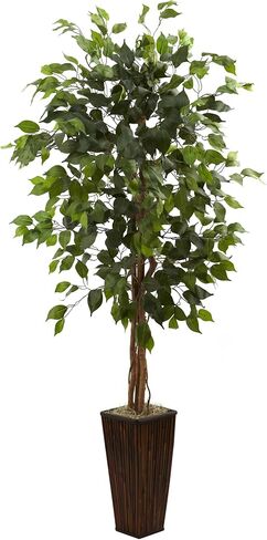 Nearly Natural 5.5ft. Ficus Tree with Bamboo Planter in Saudi Arabia
