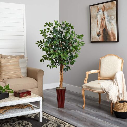 Nearly Natural 5.5ft. Ficus Tree with Bamboo Planter in Saudi Arabia