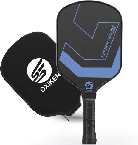 OXIKEN 10/13/16 mm Pickleball Paddles 2024 USAPA Approved T700 Carbon Fiber Pickle Paddle (CFS), High Grit & Spin, Honeycomb Core, 5.5" Elongated Handle, Anti Slip Sweat Absorbing Grip with Cover Case in Saudi Arabia