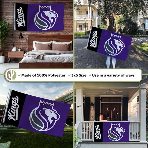 Desert Cactus Sacramento Kings Flag Team NBA National Basketball Association 100% Polyester Indoor Outdoor 3x5 feet Flags (Flag C) in Saudi Arabia