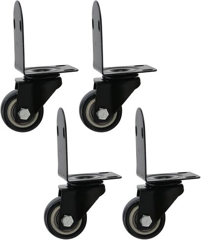 1.57" Caster Wheels Set of 4, L-Shaped Plate Swivel Caster with Brake Side Mount Plate Casters Lockable Mute Wheels Replacement in Saudi Arabia
