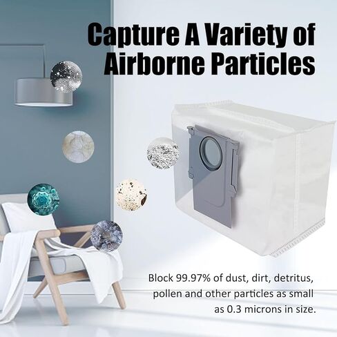 10 قطع أكياس غبار Roborock S7 Maxv Ultra، كيس غبار Roborock قابل لإعادة الاستخدام متوافق مع Roborock Q5/Q5+/Q7/Q7+/Q7 Max+/S7 MAXV/T8/G10S/G10SPRO قاعدة فراغ ذاتية التفريغ، ملحقات Troborock S7 Pro Ultra in Kuwait