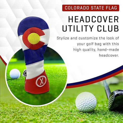 Pins & Aces Colorado Tribute Premium Golf Club Head Cover - Premium, Hand-Made Leather Headcover - CO Flag Styled, Tour Quality Golf Club Cover - Style & Customize Your Golf Bag in Saudi Arabia