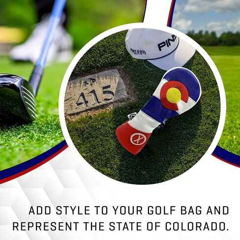 Pins & Aces Colorado Tribute Premium Golf Club Head Cover - Premium, Hand-Made Leather Headcover - CO Flag Styled, Tour Quality Golf Club Cover - Style & Customize Your Golf Bag in Saudi Arabia