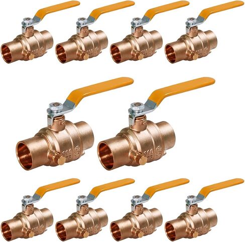 Midline Valve 627C223-NL-5 Premium Full Port Ball Valve with Drain, Brass, 1 in. SWT x 1 in. SWT (5 Pack) in Saudi Arabia