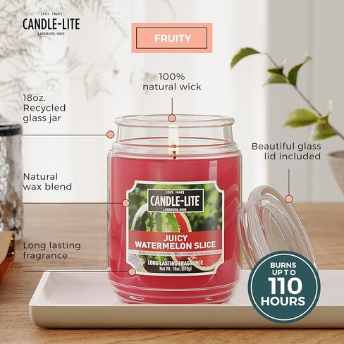 CANDLE-LITE Scented Ocean Blue Mist Fragrance, One 18 oz. Single-Wick Aromatherapy Candle with 110 Hours of Burn Time, Light Color (Individual Box) in Saudi Arabia