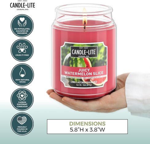 CANDLE-LITE Scented Ocean Blue Mist Fragrance, One 18 oz. Single-Wick Aromatherapy Candle with 110 Hours of Burn Time, Light Color (Individual Box) in Saudi Arabia