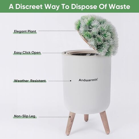 Bathroom Trash Can-Small Bathroom Garbage Can with Plant -Hidden Trash Can-Cute Trash Can-Decorative Trash Can-Dog Proof Trash Can-Cute Bathroom Trash Can in Saudi Arabia