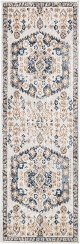 Unique Loom Oxford Collection Area Rug - Sheldonian (2' x 6' Runner, Beige/ Navy Blue) in Saudi Arabia