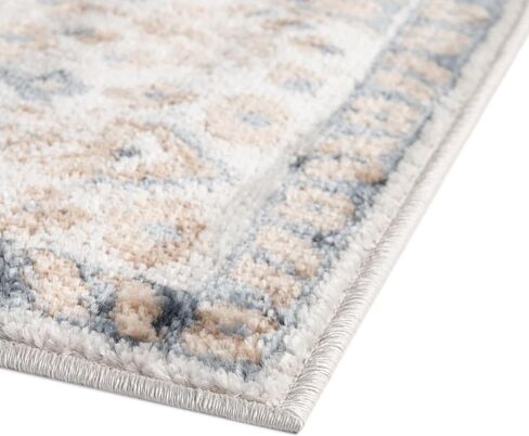 Unique Loom Oxford Collection Area Rug - Sheldonian (2' x 6' Runner, Beige/ Navy Blue) in Saudi Arabia