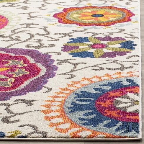 SAFAVIEH Monaco Collection Runner Rug - 2'2" x 6', Ivory & Multi, Boho Floral Design, Non-Shedding & Easy Care, Ideal for High Traffic Areas in Living Room, Bedroom (MNC233A) in Saudi Arabia