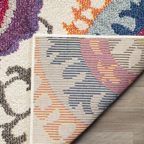 SAFAVIEH Monaco Collection Runner Rug - 2'2" x 6', Ivory & Multi, Boho Floral Design, Non-Shedding & Easy Care, Ideal for High Traffic Areas in Living Room, Bedroom (MNC233A) in Saudi Arabia