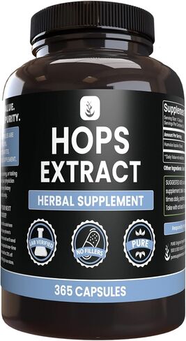 Pure Original Ingredients Hops Extract (365 Capsules) No Magnesium Or Rice Fillers, Always Pure, Lab Verified in Saudi Arabia