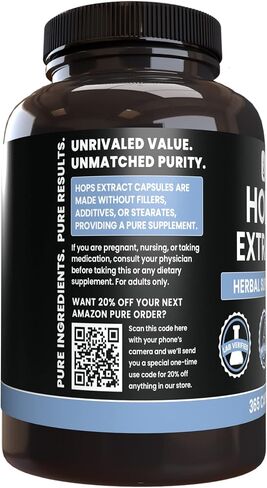 Pure Original Ingredients Hops Extract (365 Capsules) No Magnesium Or Rice Fillers, Always Pure, Lab Verified in Saudi Arabia