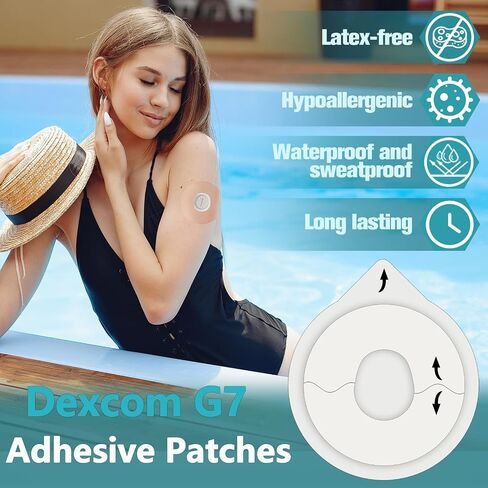 رقعة لاصقة Dexcom G7 مقاومة للماء 30 قطعة من أجل G7 رقعة تراكب خالية من اللاتكس الشفاف، التصاق قوي يدوم طويلاً أكثر من 10 أيام، مقاوم للعرق، مسامي، سهل الاستخدام، لا يسبب الحساسية وخالي من اللاتكس in Saudi Arabia