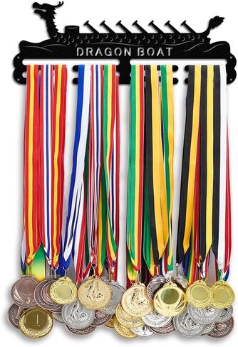 PH PandaHall Dock Diving Hanger Display, Dog Medal Holder Display Hanger Metal Medal Rack Frame Sport Awards Ribbon Holder Personalized Wall Mount Tiered Award Rack for Over 60 Medals Athletes in Saudi Arabia