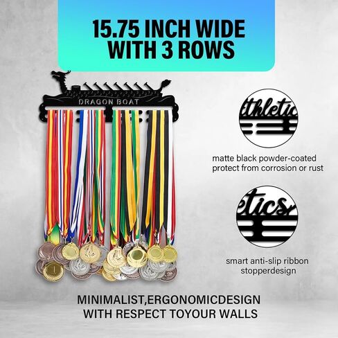 PH PandaHall Dock Diving Hanger Display, Dog Medal Holder Display Hanger Metal Medal Rack Frame Sport Awards Ribbon Holder Personalized Wall Mount Tiered Award Rack for Over 60 Medals Athletes in Saudi Arabia