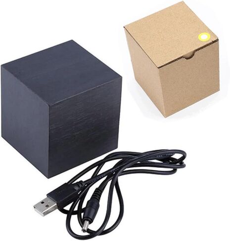 منبهات خشبية شاشة LED رقمية مع التحكم الصوتي في درجة الحرارة والتاريخ والوقت المكعب الصغير ساعة كهربائية جمالية لغرفة النوم وسطح المكتب والمكتب والسرير والسفر والديكور الفني in Kuwait