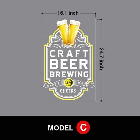 Craft Beer Brewing Window Decals Window Clings, for Shopwindow Fridge Stickers Beer House Decorations (16.1x24.7 C) in Saudi Arabia