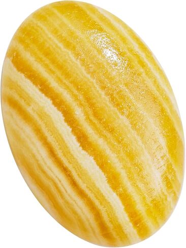 Runyangshi Natural Yellow Calcite Crystal Palm Play Stone Polishing Thumb Worry Stone Healing & Calming Worry Stone Polished Healing Crystal Stone for Relieve Anxiety Stress in Saudi Arabia