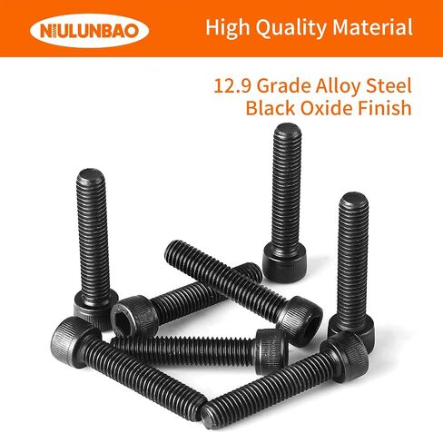M5-0.8 × 60 مم براغي غطاء رأس مقبس سداسي 12.9 درجة من سبائك الصلب، لمسة نهائية من أكسيد الأسود، محرك سداسي ألين متري، ماكينة ملولبة بالكامل 25 قطعة in Kuwait