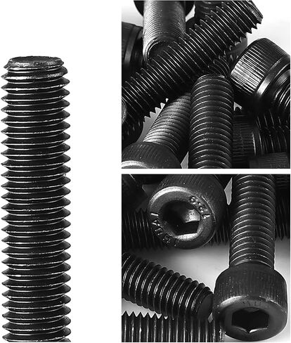 M5-0.8 × 60 مم براغي غطاء رأس مقبس سداسي 12.9 درجة من سبائك الصلب، لمسة نهائية من أكسيد الأسود، محرك سداسي ألين متري، ماكينة ملولبة بالكامل 25 قطعة in Kuwait