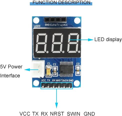 2 pcs HC-SR04P/SR04 Ultrasonic Sensor ranging Display Module 5V Test Board Display Range Finder LED Display Module with Dupont Cable for Arduino Robot in Saudi Arabia