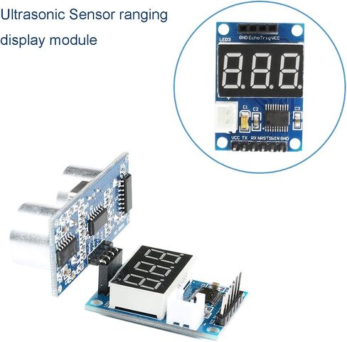 2 pcs HC-SR04P/SR04 Ultrasonic Sensor ranging Display Module 5V Test Board Display Range Finder LED Display Module with Dupont Cable for Arduino Robot in Saudi Arabia
